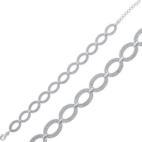 DMR Elegance DMR Elegance Gümüş Oval Taşlı Bileklik