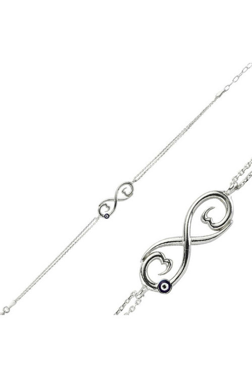 DMR Elegance DMR Elegance Gümüş Nazarlı Sozsuzluk Bileklik
