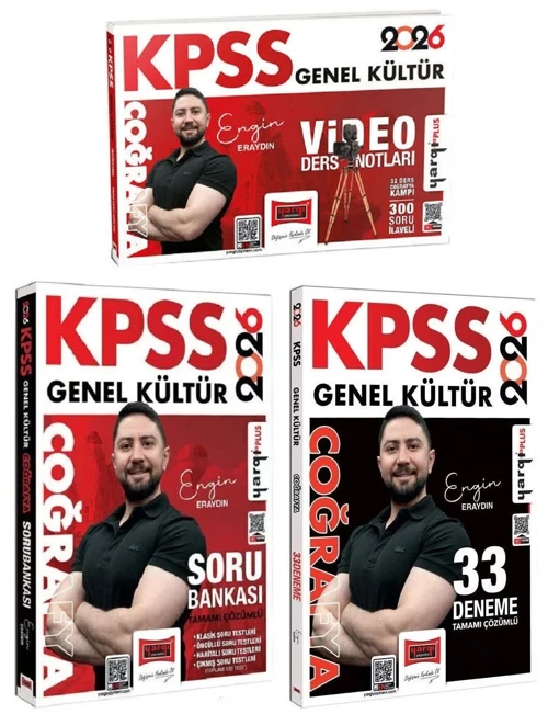 Yargı 2026 KPSS Coğrafya Video Ders Notları + Soru Bankası + 33 Deneme 3 lü Set - Engin Eraydın Yarg