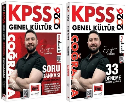 2026 KPSS Coğrafya Soru Bankası + 33 Deneme 2 li Set - Engin Eraydın Yargı Yayınları