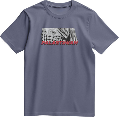 Kısa Kollu Filistin Yaşlı Kadının Gözleri Altı FALASTINIAN Dijital Baskılı Unisex S - 2xl T300024