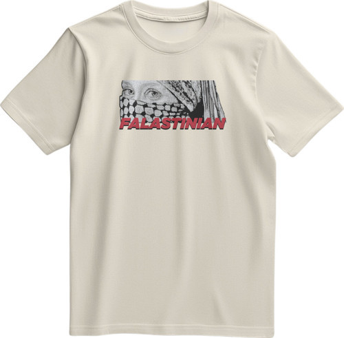 Kısa Kollu Filistin Yaşlı Kadının Gözleri Altı FALASTINIAN Dijital Baskılı Unisex S - 2xl T300024