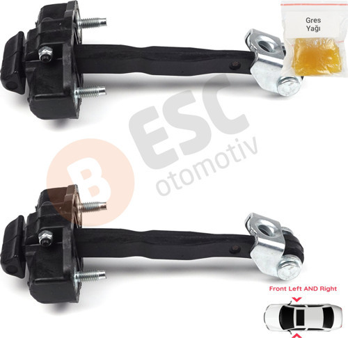 EDP691-1 2 Pieces Front Door Hinge Stop Check Strap Limiter 8A6AA23500AD for Ford Fiesta MK6 B-Max
