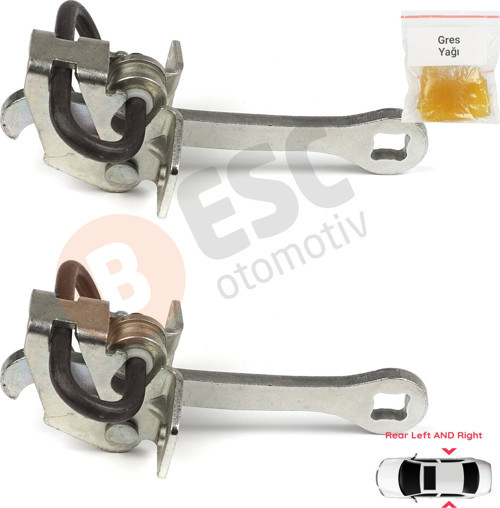 EDP703-1 2 Pieces Rear Door Hinge Stop Check Strap Limiter 5160229 for Vauxhall Opel Vectra B 1995-2002