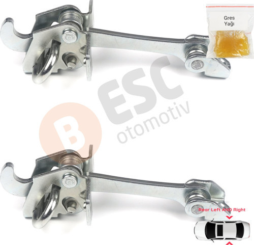 EDP718-1 2 Pieces Rear Door Hinge Stop Check Strap Limiter 160243 for Vauxhall Opel Astra G Zafira A