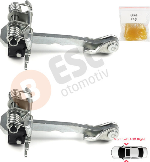 EDP728-1 2 Pieces Rear Door Hinge Stop Check Strap Limiter 8200000722 for Renault Laguna MK2 Twingo MK2 Wind