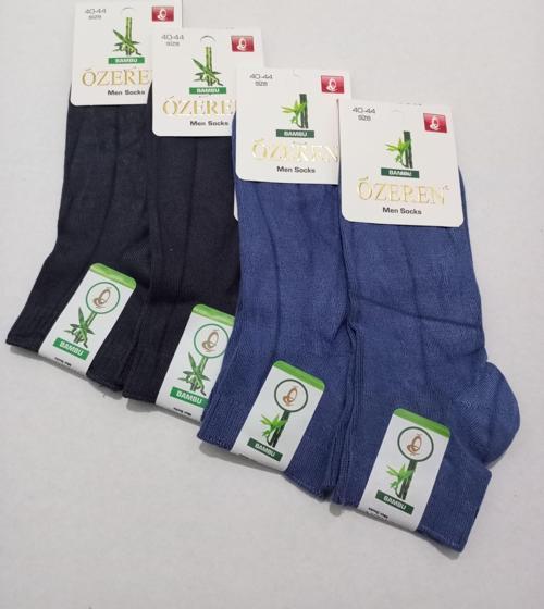 ERKEK BAMBU DİKİŞSİZ KOKULU YIKANMIŞ ÇORAP 4'LÜ FÜME-MAVİ