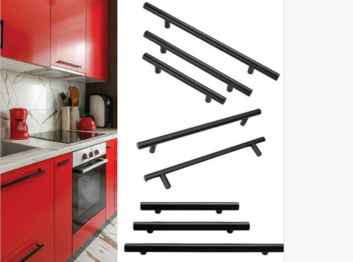 Paslanmaz Boy Kulp Mat Siyah 128 mm | Modern Dolap & Çekmece Kulpu | 5’li Paket