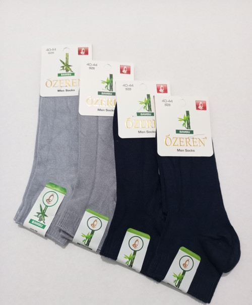 ERKEK BAMBU DİKİŞSİZ YIKANMIŞ ÇORAP 4'LÜ GRİ-YEŞİL
