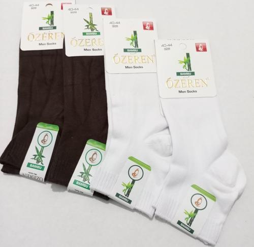 ERKEK BAMBU DİKİŞSİZ YIKANMIŞ ÇORAP 4'LÜ KAHVE-BEYAZ
