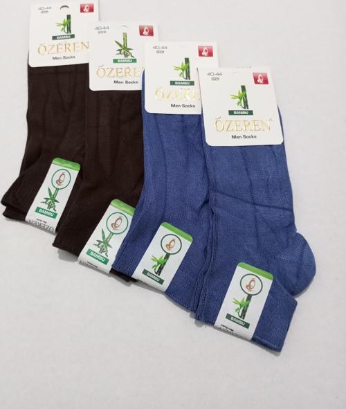 ERKEK BAMBU DİKİŞSİZ YIKANMIŞ ÇORAP 4'LÜ KAHVE-MAVİ