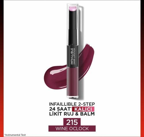 Infaillible 2-Step 24 Saat Kalıcı Likit Ruj & Balm - 215 Wine Oclock