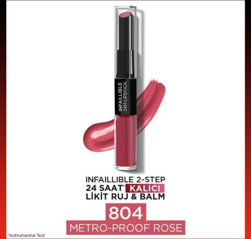 Infaillible 2-Step 24 Saat Kalıcı Likit Ruj & Balm - 804 Metro-Proof Rose