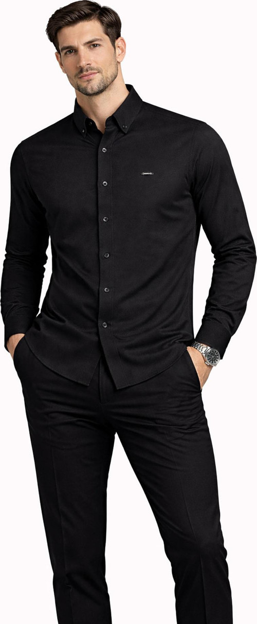 Cafes Uzun Kol Slim Fit Erkek Oxford Gömlek - 7577