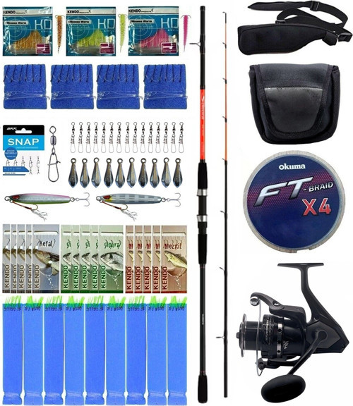 Hazır Tekne Oltası Seti Shimano Kamış Sonora Boat Quiver 1,80m 50-150g 2pc&Okuma Wave Power WP-8000A1 Olta M