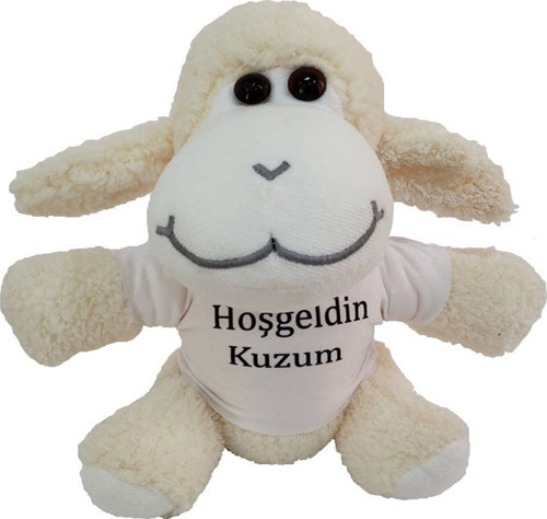Hoşgeldin Kuzum Tişörtlü Peluş Kuzu