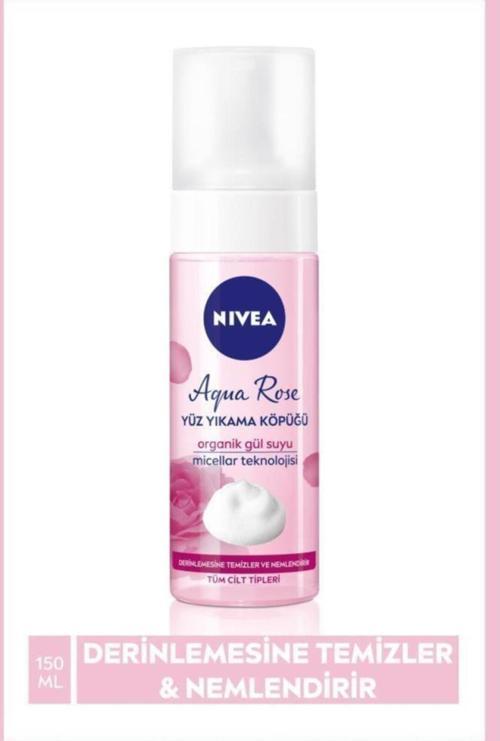 Aqua Rose Organik Gül Suyu İçeren Yüz Yıkama Köpüğü 150ml, Nemlendirici, Yüz Temizleyici, Micellar