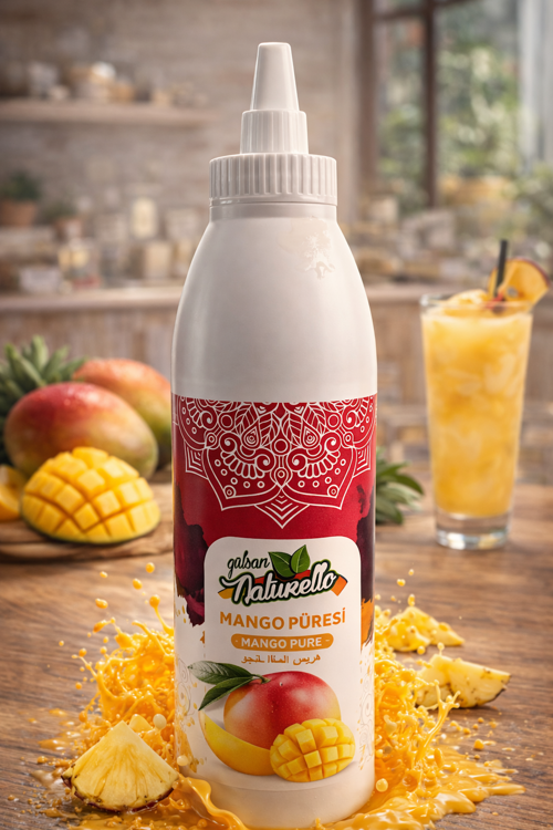 Mango Püresi 1000 ml – Waffle, Pancake, Cheesecake, Dondurma ve İçecek Sosu