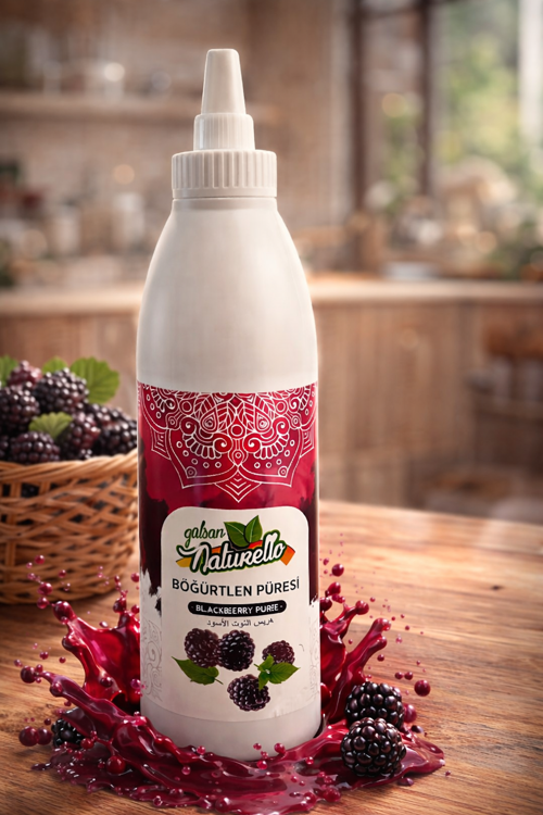Böğürtlen Püresi 1000 ml – Waffle, Pancake, Cheesecake, Dondurma ve İçecek Sosu