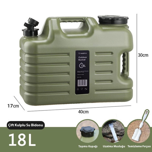 Galon Air PE Musluklu Su Bidonu 18 Litre GREEN