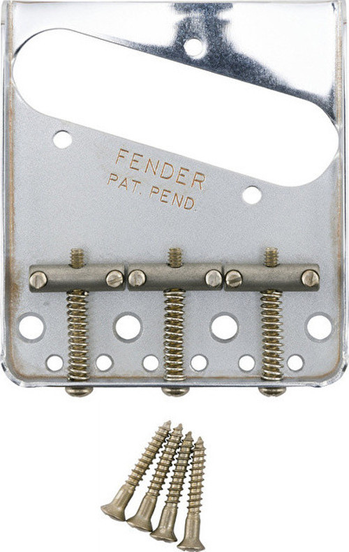 0997210000 Road Worn Telecaster Köprü Ünitesi | 3 Eşikli Pirinç Saddle ve Eskitilmiş Krom Tabaka Tele Köprüsü