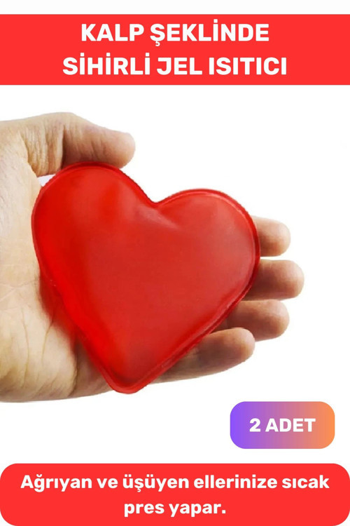 Premium Kalp Şeklinde El Isıtıcısı Kış Kayak Soğuk Sihirli Jel Torba Kalpli Cep Sobası 2'li Set