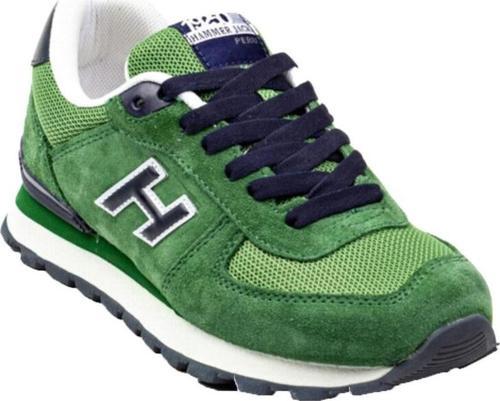 19250 HAKİKİ DERİ YEŞİL LACİVERT COMFORT SPOR AYAKKABI