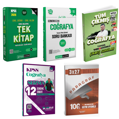 Pegem 2026 KPSS Konu Anlatımlı Tek Kitap & KPSS Ezberbozan Coğrafya Soru Bankası & KPSS Coğrafya Deneme & KPSS Coğrafya