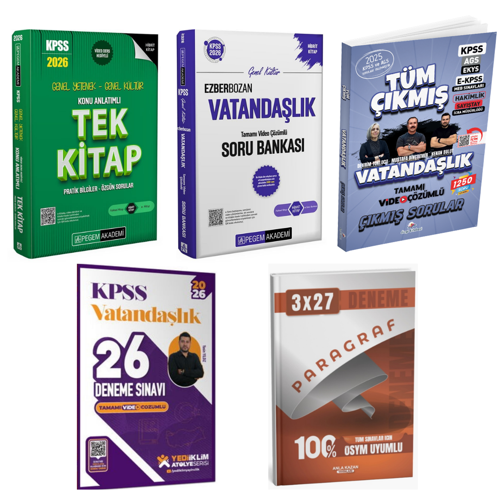Pegem 2026 KPSS Konu Anlatımlı Tek Kitap & KPSS Ezberbozan Vatandaşlık Soru Bankası & KPSS Vatandaşlık Deneme & KPSS Vat