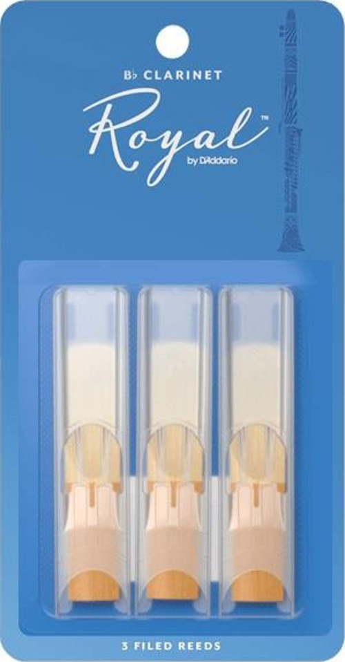 RCB0330 Royal Bb Klarnet Kamışı No: 3.0 (Profesyonel/Eğitim) - 3'lü Paket | Fransız Kesim (Filed), Esnek Tepki ve D