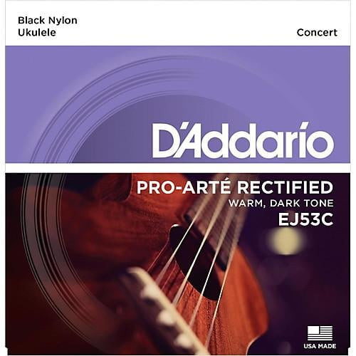 D'Addario EJ53C EJ Serisi Ukulele Tel Seti (Concert - Siyah Naylon)