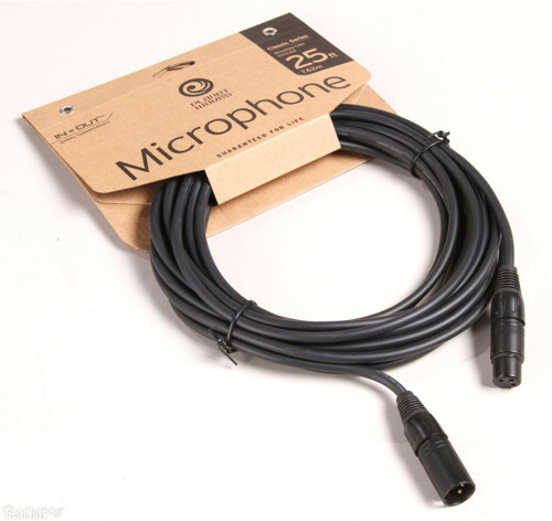 Planet Waves PWCMIC25 Mikrofon Kablo Klasik (7.6 Metre) | Korozyona Dayanıklı - Saf Sinyal - Esnek