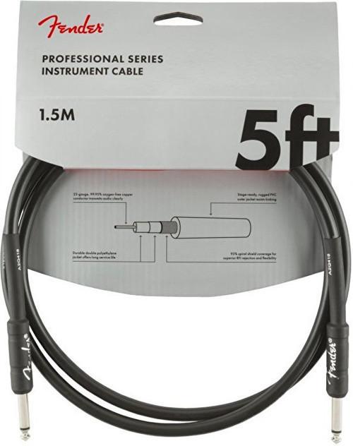 0990820026 Professional Serisi Patch Kablosu (1 Metre - Siyah Düz/düz Uç) | Pedalboard Aksesuarı Uzak Pedallar Ve