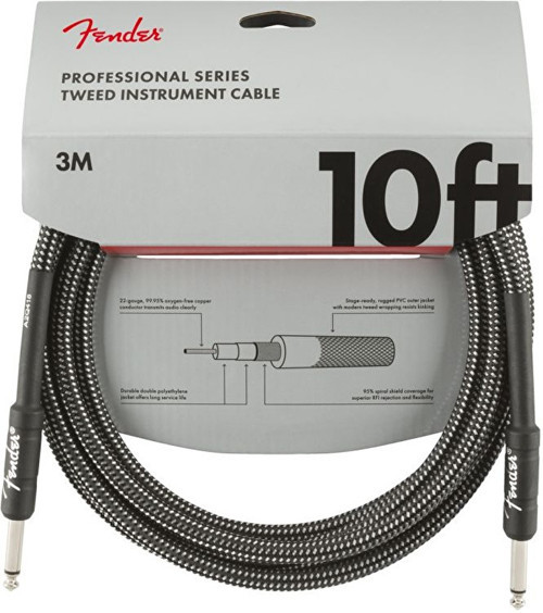 0990820062 Professional 3m Enstrüman Kablosu Gri Tweed (Aksesuar) | Oksijensiz Bakır İletken, Gürültüsüz Sinyal İ