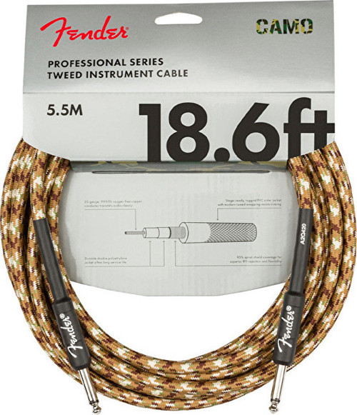 0990818107 Professional Enstrüman Kablosu (5.5m - Desert Camo) | Çöl Kamuflajı 5.5 Metre Uzunluk Sahne İçin Ekstr