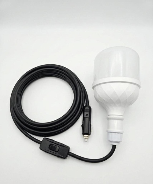 Araç çakmak girişli 30W 12V Led Ampul,lü E27 Duylu Anahtarlı Araç,Karavan,Kamp Seyyar Lamba 12/16A 2 X1,5mm TTR Bakır 5