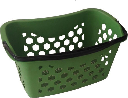 10 Adet Fasulye Tipi-Oval Plastik Alışveriş Sepeti - Market El Sepeti Turuncu