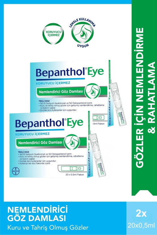 Eye Nemlendirici Göz Damlası Tekli Doz 0.5ml x 20 Flakon x 2 Adet