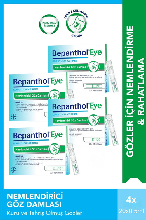 Eye Nemlendirici Göz Damlası Tekli Doz 0.5ml x 20 Flakon x 4 Adet
