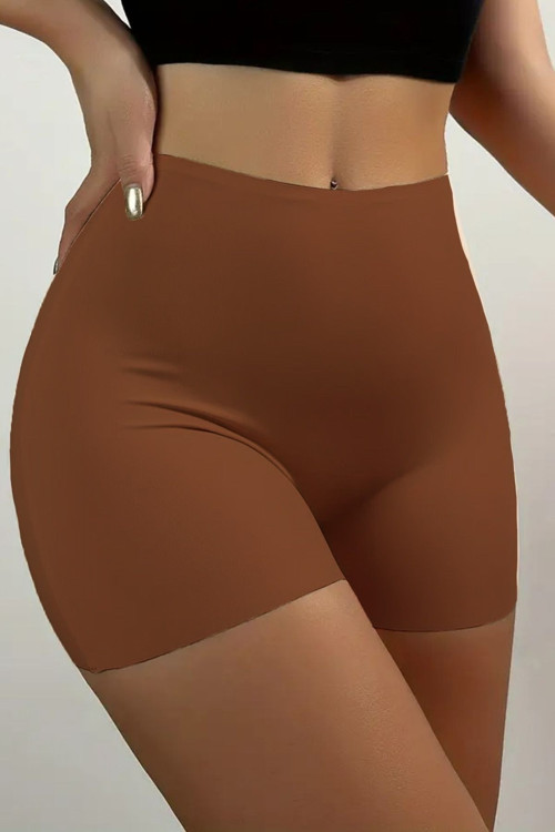 Carigna Model Mini Boy İz Yapmayan Lazer Kesim Boxer Toparlayıcı Büyük Beden Şort Kahve Renk