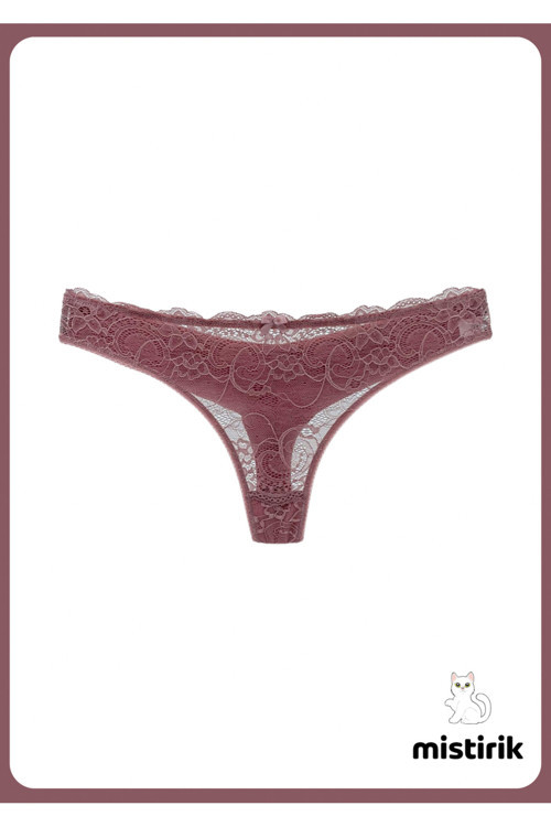 Masara Model Yarı Dantelli Kullanım Rahatlığı Olan Tanga Model Külot Pastel Pembe Renk