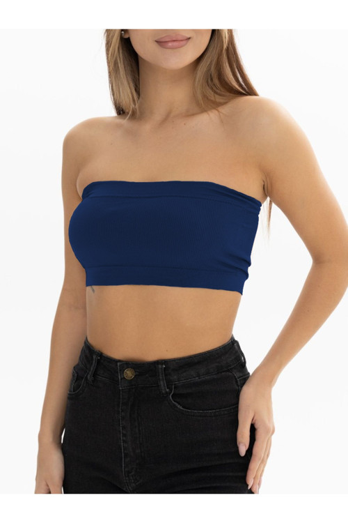 Palude Model Straplez Bluz Örme Semaless Mdeol Bluz Bondeo Lacivert Renk
