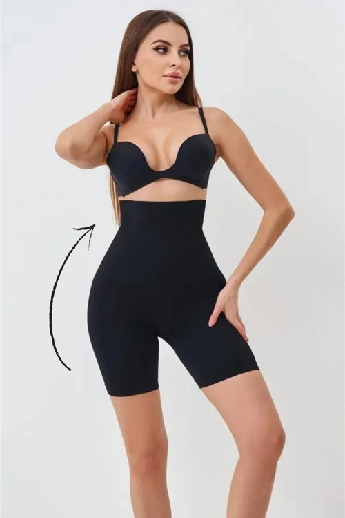 İrina Model Toparlayıcı Push Up Ve Sıkılaştırıcı Mini Korse Şort Siyah Renk
