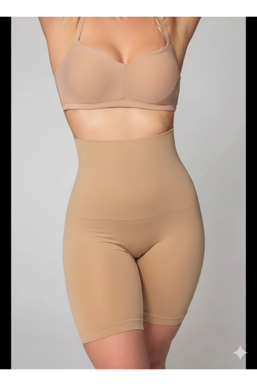 Irina Üst Bacak Etkili Şort Biker Korse Extra Sıkı Ve Toparlayıcı Tayt Ten Renk