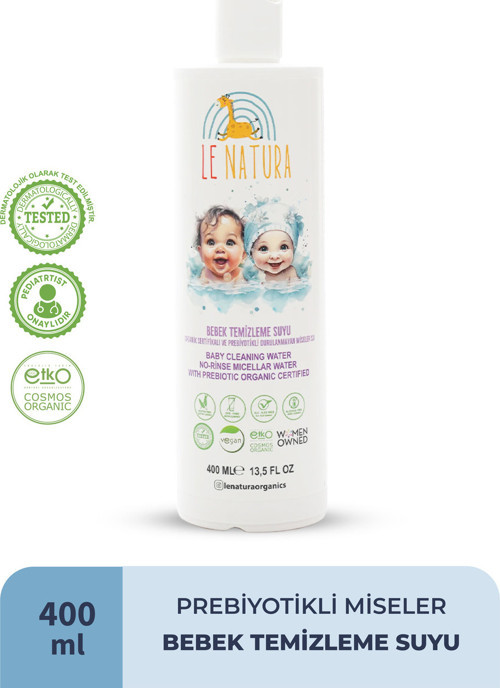 Durulanmayan Bebek Miseler Temizleme Suyu 400 Ml - Prebiyotikli, Organik Ve Vegan Sertifikalı
