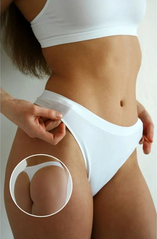 Navelli Model Seamless String Kıl Dikişli Esnek Kumaşlı String Model Külot Beyaz Renk