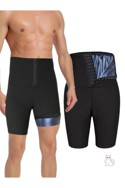 Sauna-Şort Model Alt Karın Ve Göbek Bölgesi Etkili Agraflı Spor Termal Şort