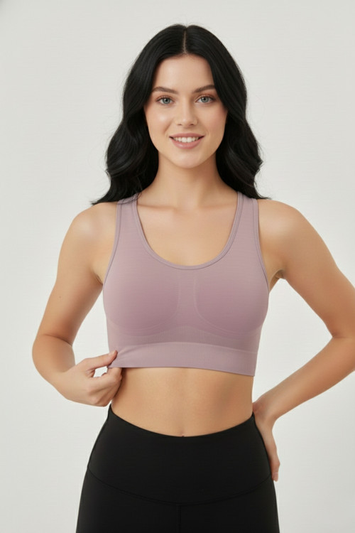 Rosella Model Göğüs Küçültücü Kalın Asklı Pedsiz Sütyen Gül Kurusu Renk