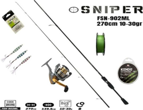 Fujin Sniper 270cm 10-30gr Spin Kamış-Okuma Monkey MO-4000A 2+1BB Spin Set