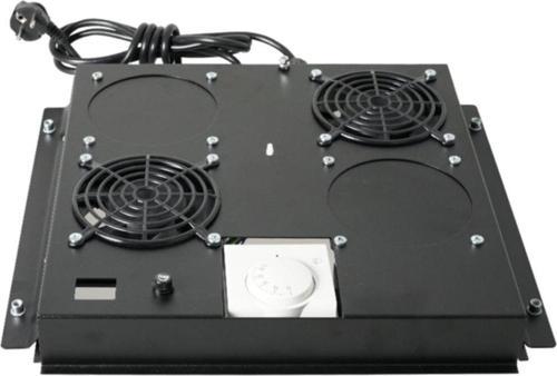 2'li Rack Kabinet Fan Modülü Termostatlı Ral 9005 Siyah